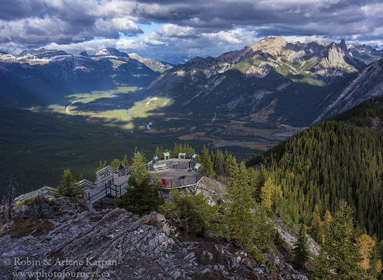 Ridge-top boardwalk and Bow Valley beyond, Banff