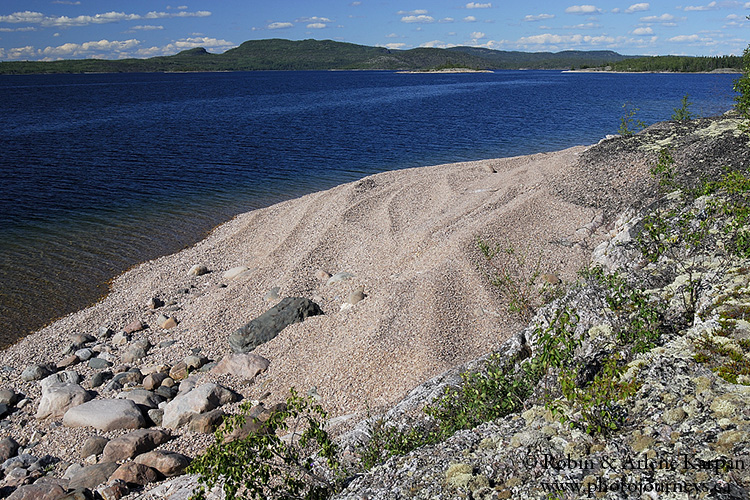 Beach ridges on Anderson Island, north shore Lake Athabasca, Saskatchewan