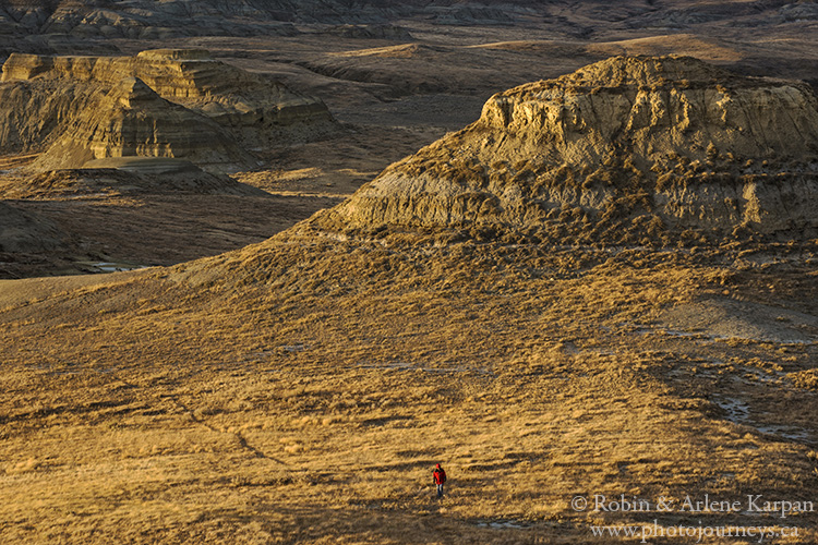 Hiking in the East Block of Grasslands National Park, Saskatchewan