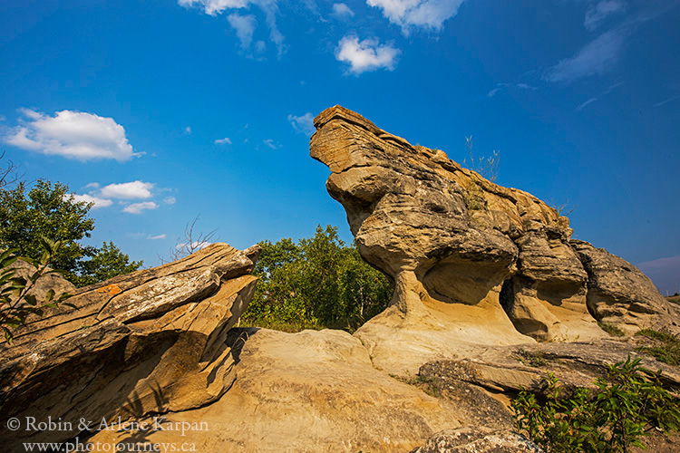 Eroded rock faces at Roche Percee