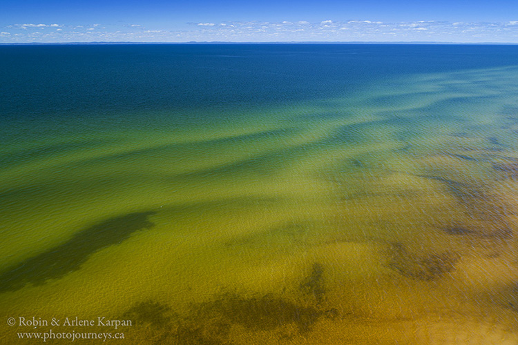 Underwater sand ridges at the mouth of Archibald River, Lake Athabasca