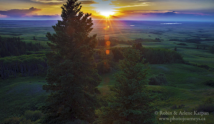 Sunset from Bald Butte, Cypress Hills, SK